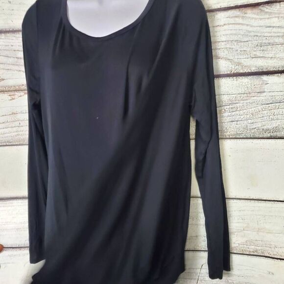 Vocal USA Women’s Black Long Sleeve Draped Hem Top Size Medium - Picture 3 of 8